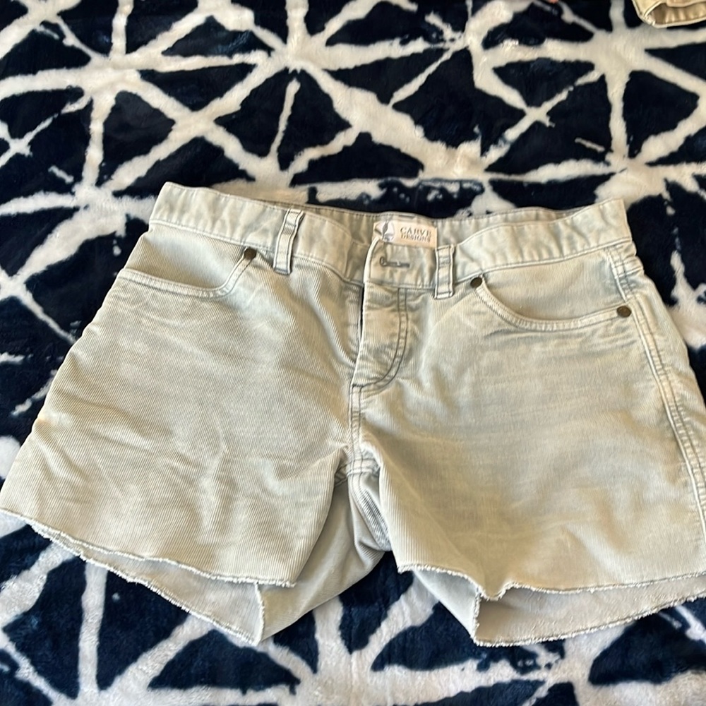 Carve Designs Light Grey/Blue Corduroy Shorts
